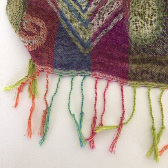 PASHMINA MULTI COLORED BOHO SCARF BLANKET WRAP - Picture 6 of 16